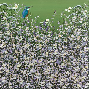 Kingfisher and Wildflowers
