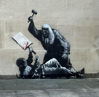 New Banksy artwork appears outside the High Court in London